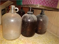 3 glass jars 13x7''
