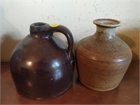 2 primitive pottery jugs 6x6