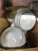 Box of Art Deco Glass Ceiling Dome Shades.