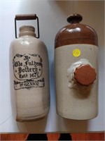 olde falhaw pottery jug and medalta jug 11x6''