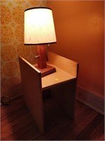 wooden table and lamp 9x13x15''