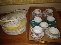 lot of cups and saucers , with case , royal albert