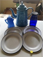 ceramic plates , tea pot etc
