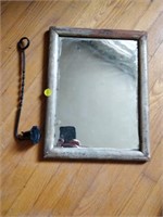 primitive mirror and candle snuff 13x10''