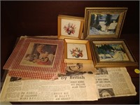 vintage  pictures and news papers