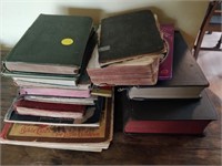 lot of vintage books and Bible's