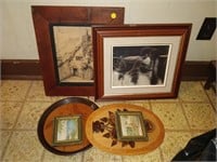 lot of pictures , wall hangings , etc