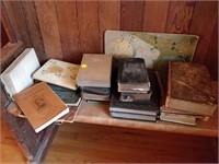 lot of vintage books , art of cooking, sermons etc