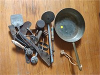 primitive kitchenware , pan , spoon , etc