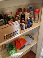 lot of cleaning supplies , wd40 , glade , etc