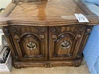End table 27" D 27” w20” H w/ doors