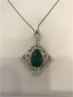 EMERALD / DIAMOND PENDANT - 18K SETTING (4.1 DWT)