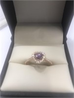 .40 TRILLION CUT NATURAL PURPLE DIAMOND RING WITH