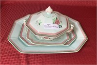 4 piece Adams China England 3 platters,covered