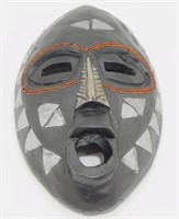 African Mask - Hand Carved Wood with Bead Inlay
