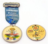 Vintage 1895 Wellesley Plowmen's Medal & Derby
