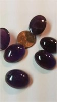 6 large oval polished amethysts