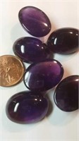 6 large oval polished amethysts