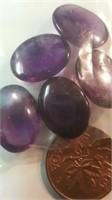 6 oval polished amethysts