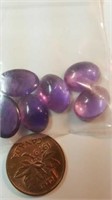 6 small oval polished amethysts