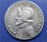 1932 Panama 1/4 Balboa Silver Coin