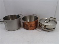 Lot All-Clad Pots (1 copper bottom) and Double