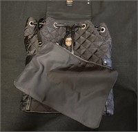 Black Quilted Backpack/Laptop Bag