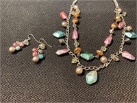 Stone Necklace & Earrings