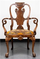 Chippendale Style Carved Eagle Armchair, Antique