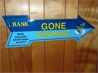 Gone Fishing Metal sign
