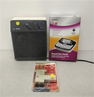 Philips heater, pocket hole jig set, hazard alert