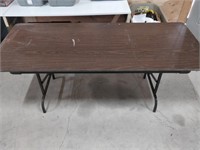 wooden table with folding legs 72x30x29''