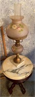 Small Marble Top Table & Lamp