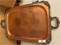 Large Footed Copper Tray