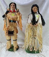 Two Porcelain Head Indian Maidens