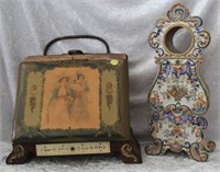 Victorian Photo Book & Porcelain Decorated Clock