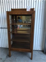 Oak Display Cabinet, 66” high x 30” wide