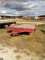 NT Homemade red flatbed trailer