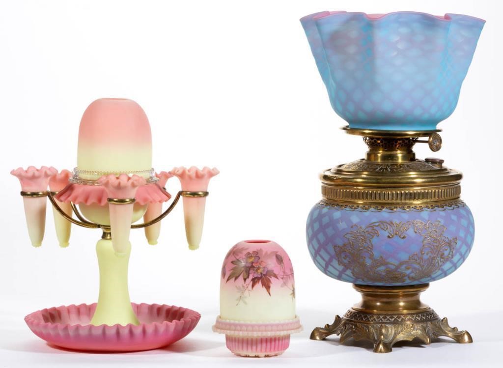 Selection of fairy lamps and other Victorian lighting