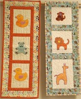 Jungle Babies & Quackers, wall quilt, 10" x 29"