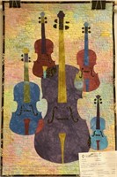 String Quintet, wall quilt, 16" x 25"