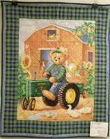 John Deere Bear, crib quilt, 33" x 40"