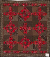 Strawberries and Chocolate, bed quilt, 71" x 81"