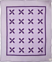 Violet Dahlia, bed quilt, 93" x 109"