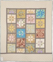 Picadilly Squares, bed quilt, 78" X 89"