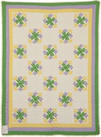 Vintage Tulips In the Spring, bed quilt, 70" x 95"