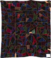 Vintage Mom's Crazy Quilt, comforter, 75" x 81"