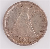 Coin 1875-S 20 Cent Piece In VG