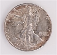 Coin 1937-S Walking Liberty Half Dollar/ Choice BU