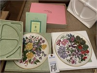Collectable plates and vintage baby book like new